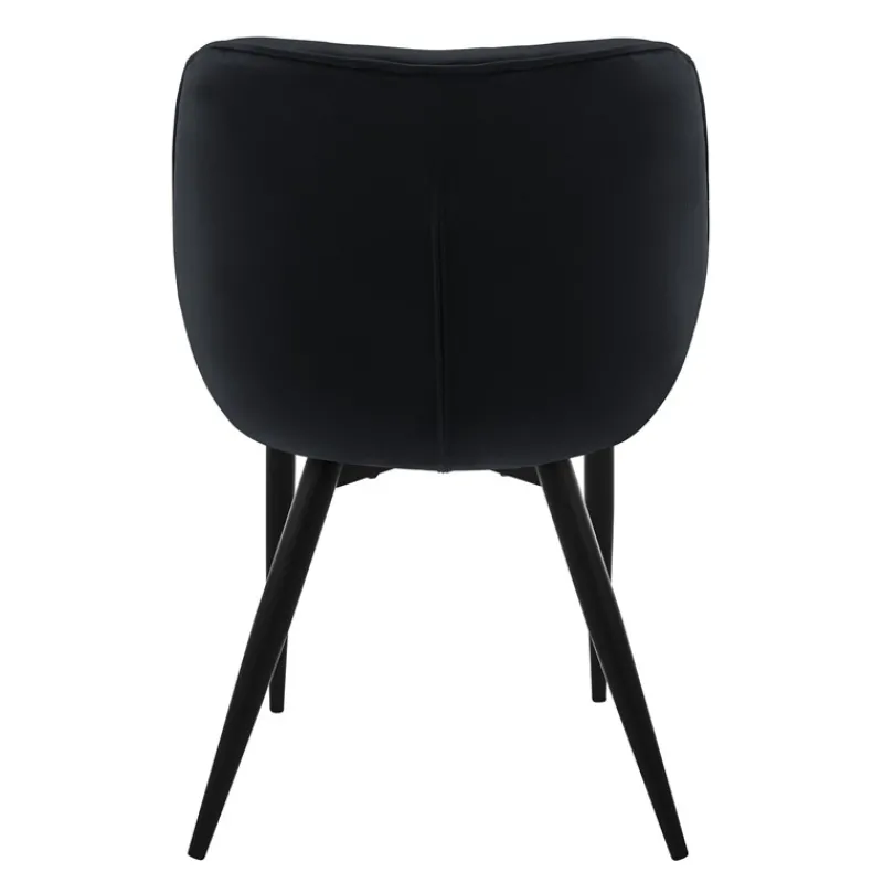 Esszimmerstuhl 2er Set mit Rücken- und Armlehnen Schwarz Küchenstuhl mit Microfaser-Samtbezug ML-Design-ECD Germany Clearance