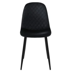 Esszimmerstuhl 4er Set mit Rückenlehne Schwarz Küchenstuhl mit Microfaser-Samtbezug ML-Design-ECD Germany Online