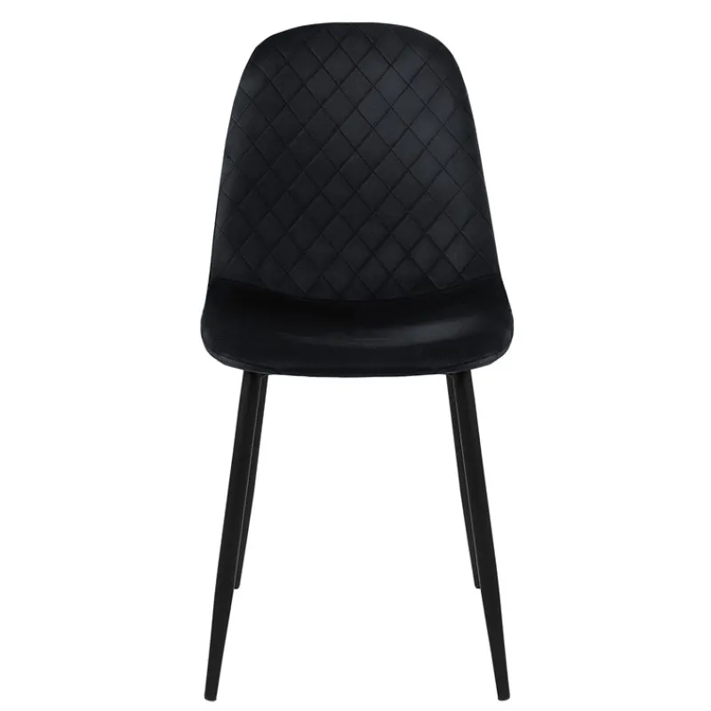 Esszimmerstuhl 4er Set mit Rückenlehne Schwarz Küchenstuhl mit Microfaser-Samtbezug ML-Design-ECD Germany Online