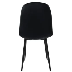 Esszimmerstuhl 4er Set mit Rückenlehne Schwarz Küchenstuhl mit Microfaser-Samtbezug ML-Design-ECD Germany Online