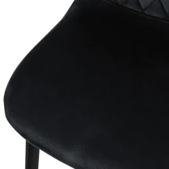 Esszimmerstuhl 4er Set mit Rückenlehne Schwarz Küchenstuhl mit Microfaser-Samtbezug ML-Design-ECD Germany Online