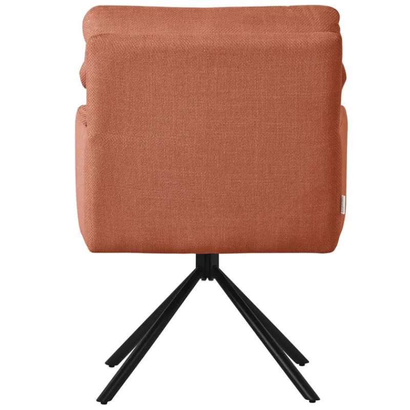 Esszimmerstuhl 6er Set Orange drehbar mit abnehmbaren Rückenkissen gepolstert bis 120 Kilogramm ML-Design-ECD Germany