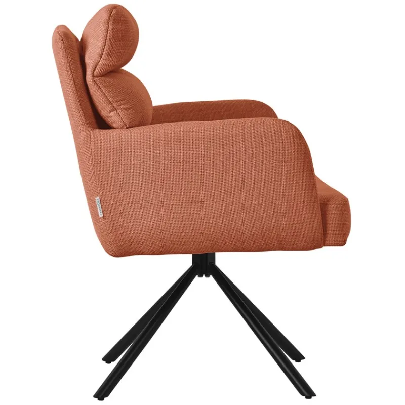 Esszimmerstuhl 4er Set Orange drehbar mit abnehmbaren Rückenkissen gepolstert bis 120 Kilogramm ML-Design-ECD Germany Best