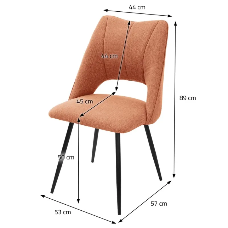 Esszimmerstuhl 6er Set Orange gepolstert inkl. Montagematerial Polsterstuhl Küchenstuhl ML-Design-ECD Germany Online