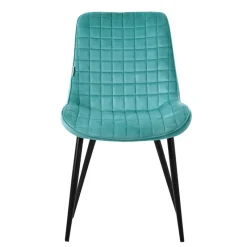 Esszimmerstuhl 6er Set Petrol mit Samtbezug und Stahlbeinen Küchenstuhl mit Rückenlehne ML-Design-ECD Germany New