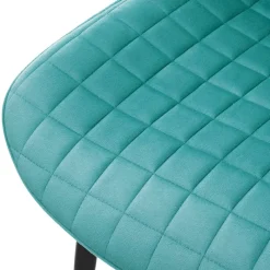 Esszimmerstuhl 6er Set Petrol mit Samtbezug und Stahlbeinen Küchenstuhl mit Rückenlehne ML-Design-ECD Germany New