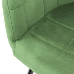 Esszimmerstuhl 2er Set Quadrat Steppung mit Rücken- und Armlehnen Salbei Küchenstuhl mit Microfaser-Samtbezug ML-Design-ECD Germany Outlet