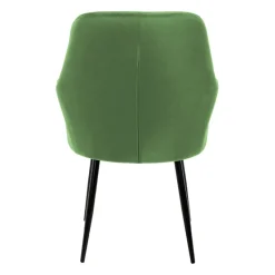 Esszimmerstuhl 4er Set Quadrat Steppung mit Rücken- und Armlehnen Salbei Küchenstuhl mit Microfaser-Samtbezug ML-Design-ECD Germany Discount