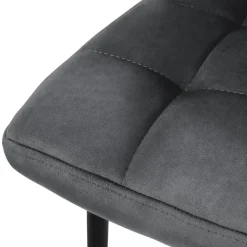 Esszimmerstuhl 4er Set Quadrat Steppung mit Rückenlehne Anthrazit Küchenstuhl mit Microfaser-Samtbezug ML-Design-ECD Germany Discount