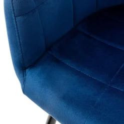 Esszimmerstuhl 2er Set Quadrat Steppung mit Rücken- und Armlehnen Dunkelblau Küchenstuhl mit Microfaser-Samtbezug ML-Design-ECD Germany Discount