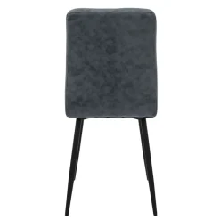 Esszimmerstuhl 4er Set Quadrat Steppung mit Rückenlehne Anthrazit Küchenstuhl mit Kunstleder Bezug ML-Design-ECD Germany Discount