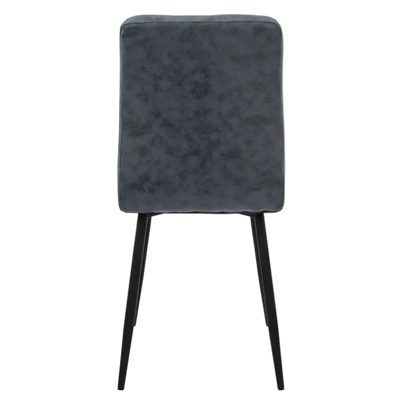 Esszimmerstuhl 4er Set Quadrat Steppung mit Rückenlehne Anthrazit Küchenstuhl mit Kunstleder Bezug ML-Design-ECD Germany Discount