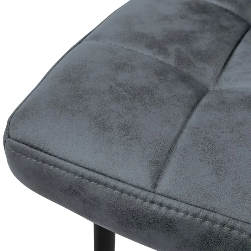 Esszimmerstuhl 4er Set Quadrat Steppung mit Rückenlehne Anthrazit Küchenstuhl mit Kunstleder Bezug ML-Design-ECD Germany Discount