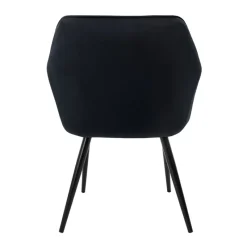 Esszimmerstuhl 2er Set Rauten Steppung Schwarz Samtbezug mit Metallbeinen & Armlehne inkl. Montagematerial ML-Design-ECD Germany Sale