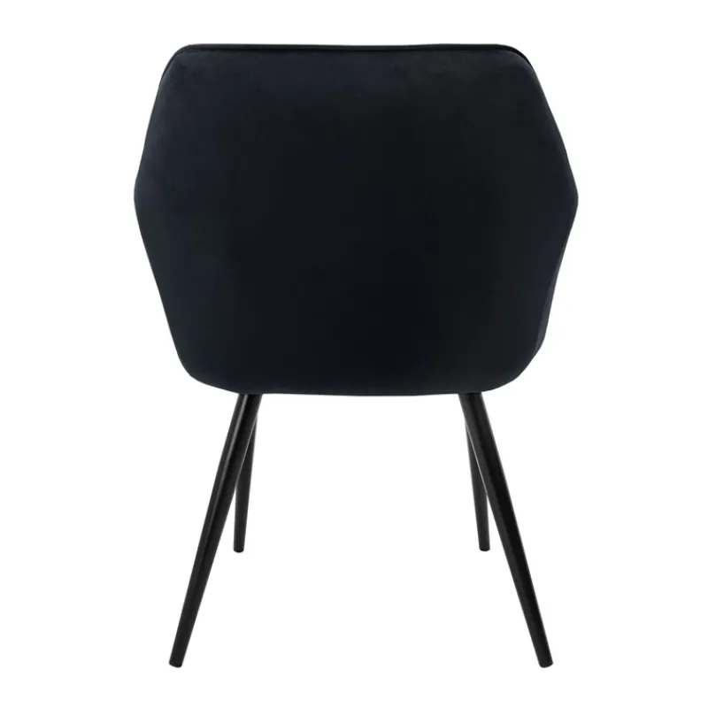 Esszimmerstuhl 2er Set Rauten Steppung Schwarz Samtbezug mit Metallbeinen & Armlehne inkl. Montagematerial ML-Design-ECD Germany Sale