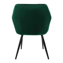 Esszimmerstuhl 2er Set Rauten Steppung mit Rücken- und Armlehnen Dunkelgrün Küchenstuhl mit Microfaser-Samtbezug ML-Design-ECD Germany Best