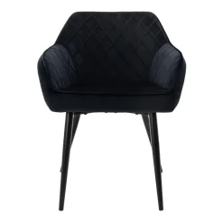 Esszimmerstuhl 4er Set Rauten Steppung Schwarz Samtbezug mit Metallbeinen inkl. Montagematerial ML-Design-ECD Germany Online