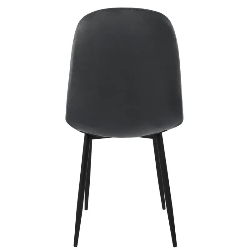 Esszimmerstuhl 4er Set Rauten Steppung mit Rückenlehne Anthrazit Küchenstuhl mit Microfaser-Samtbezug ML-Design-ECD Germany