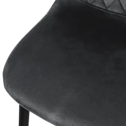 Esszimmerstuhl 4er Set Rauten Steppung mit Rückenlehne Anthrazit Küchenstuhl mit Microfaser-Samtbezug ML-Design-ECD Germany
