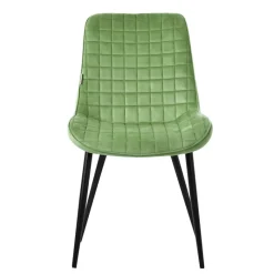 Esszimmerstuhl 4er Set Salbei mit Samtbezug und Stahlbeinen Küchenstuhl mit Rückenlehne ML-Design-ECD Germany Online