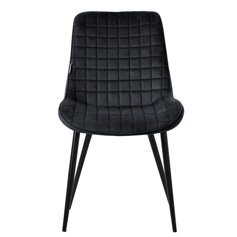 Esszimmerstuhl 6er Set Schwarz mit Samtbezug und Stahlbeinen Küchenstuhl mit Rückenlehne ML-Design-ECD Germany Discount