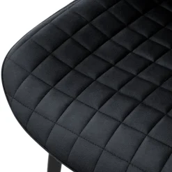 Esszimmerstuhl 6er Set Schwarz mit Samtbezug und Stahlbeinen Küchenstuhl mit Rückenlehne ML-Design-ECD Germany Discount