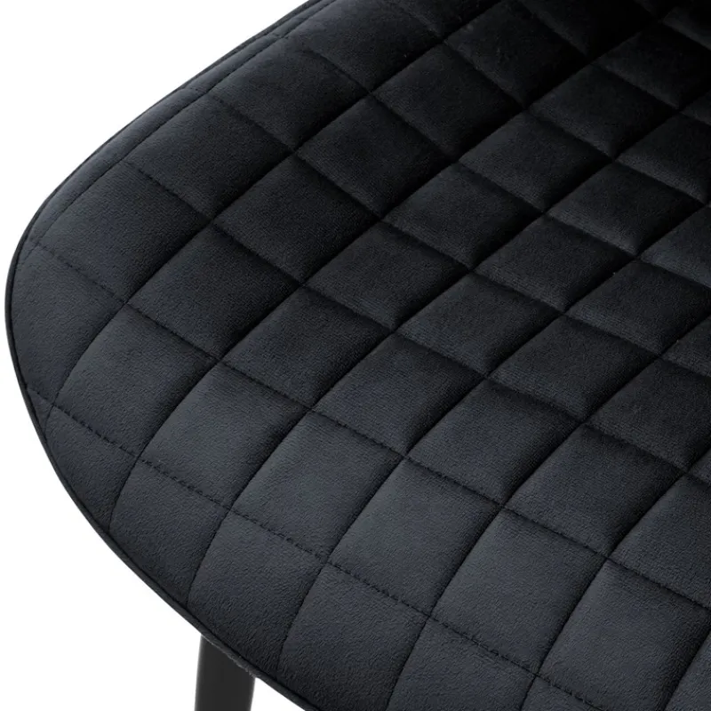 Esszimmerstuhl 6er Set Schwarz mit Samtbezug und Stahlbeinen Küchenstuhl mit Rückenlehne ML-Design-ECD Germany Discount