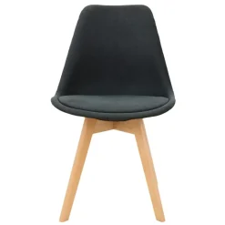 Esszimmerstuhl 4er Set Schwarz Leinenbezug mit Holzbeinen ML-Design-ECD Germany Online