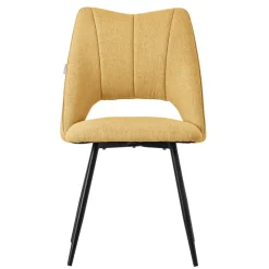 Esszimmerstuhl 6er Set Senfgelb gepolstert inkl. Montagematerial Polsterstuhl Küchenstuhl ML-Design-ECD Germany Clearance