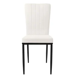 Esszimmerstuhl 4er Set Weiß mit Samtbezug und Metallbeinen Küchenstuhl ML-Design-ECD Germany Hot