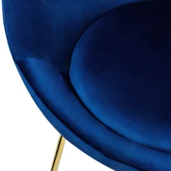 Esszimmerstuhl mit runder Rückenlehne Blau aus Samt mit goldenen Metallbeinen ML-Design-ECD Germany Best