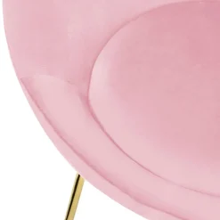Esszimmerstuhl mit runder Rückenlehne Rosa aus Samt mit goldenen Metallbeinen ML-Design-ECD Germany Outlet