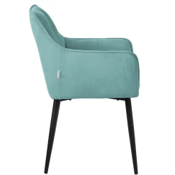 Esszimmerstuhl Petrol aus Frotteestoff mit dickem gepolsterter Sitz ML-Design-ECD Germany Best