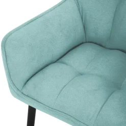 Esszimmerstuhl Petrol aus Frotteestoff mit dickem gepolsterter Sitz ML-Design-ECD Germany Best