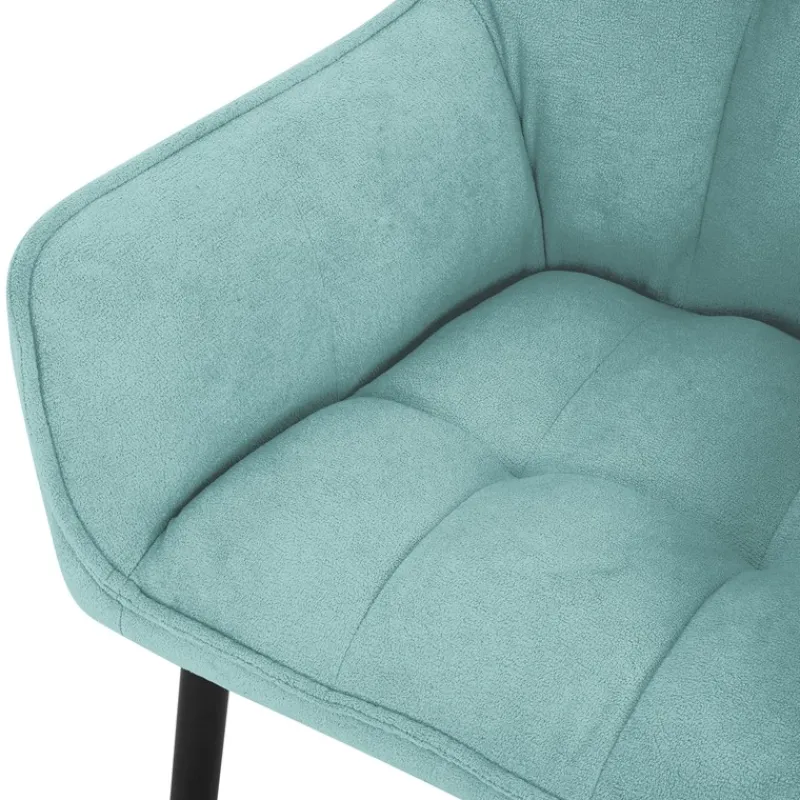 Esszimmerstuhl Petrol aus Frotteestoff mit dickem gepolsterter Sitz ML-Design-ECD Germany Best