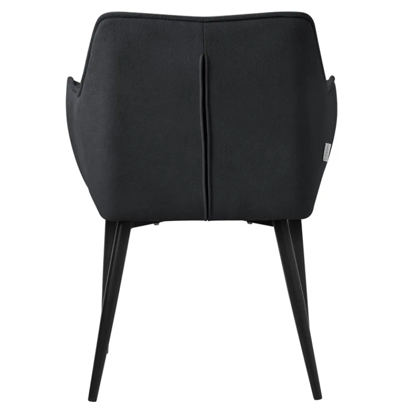 Esszimmerstuhl Schwarz aus Frotteestoff mit dickem gepolsterter Sitz ML-Design-ECD Germany