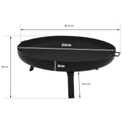 Feuerschale 80 cm mit Dreibeingestell und klappbaren Füßen Stahl Feuerkorb-ECD Germany Best