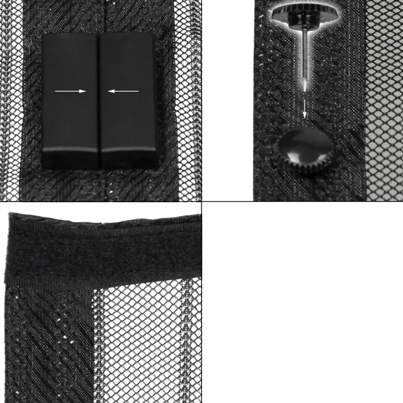 Fliegengitter Klebmontage ohne Bohren 100x210 cm Schwarz aus Polyester-ECD Germany Hot