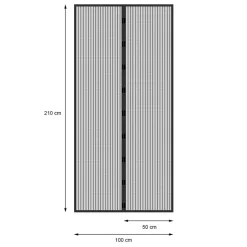 Fliegengitter Klebmontage ohne Bohren 100x210 cm Schwarz aus Polyester-ECD Germany Hot