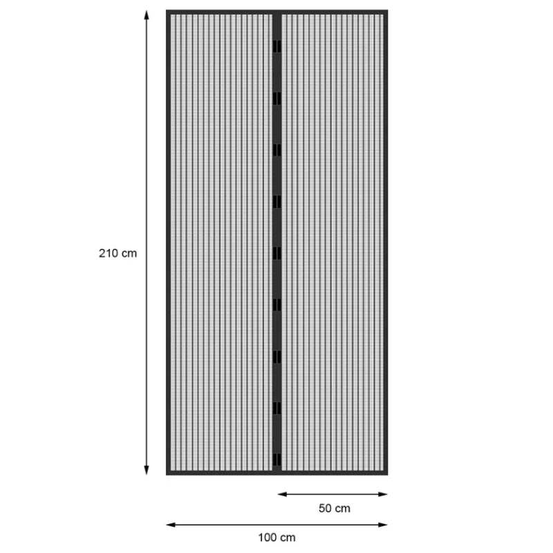 Fliegengitter Klebmontage ohne Bohren 100x210 cm Schwarz aus Polyester-ECD Germany Hot