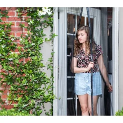 Fliegengitter Klebmontage ohne Bohren 100x210 cm Schwarz aus Polyester-ECD Germany Hot