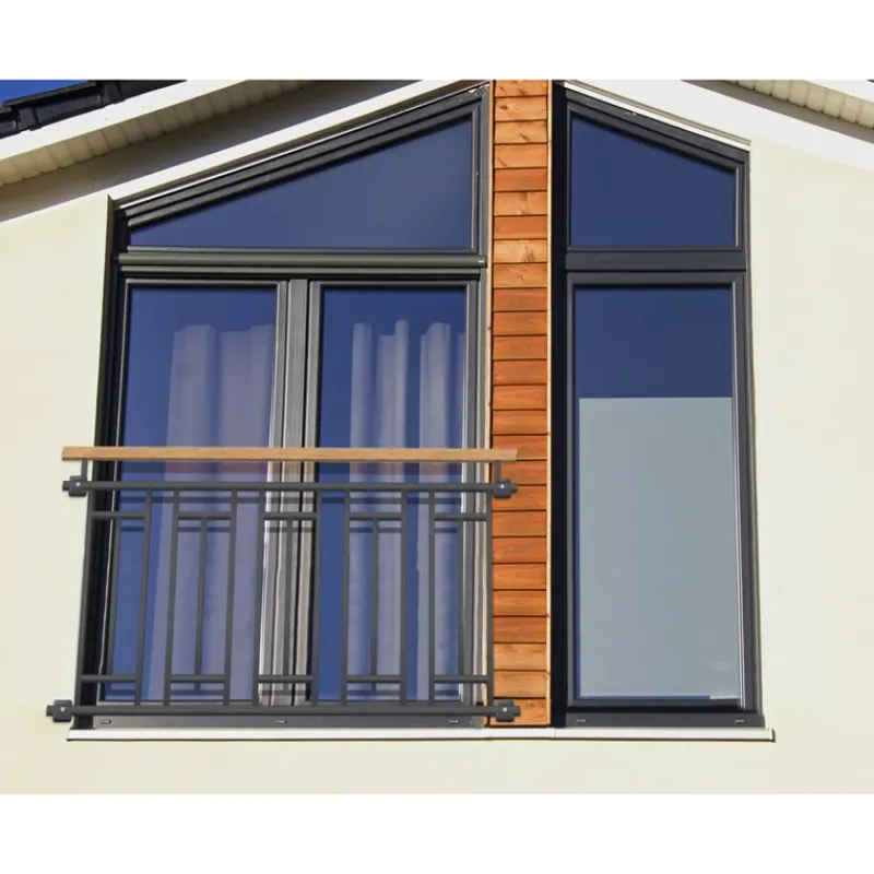 Französischer Balkon Anthrazit 90x156 cm mit 5 Füllelementen, Holzoptik aus verzinkter Stahl-ECD Germany Clearance