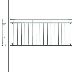 Französischer Balkon glänzend 90x225 cm mit 16 Füllstäben aus Edelstahl-ECD Germany Sale