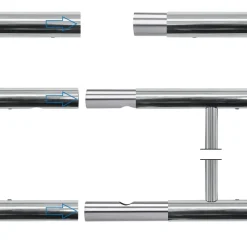 Französischer Balkon glänzend 90x225 cm mit 16 Füllstäben aus Edelstahl-ECD Germany Sale