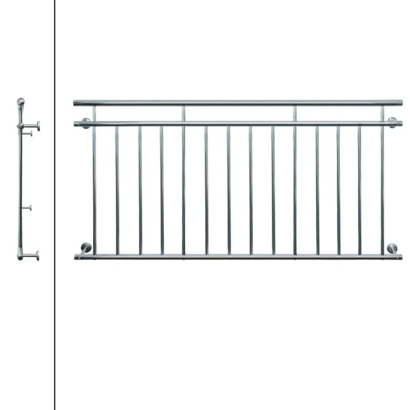 Französischer Balkon glänzend 184x90 cm mit 14 Füllstäben aus Edelstahl-ECD Germany