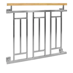 Französischer Balkon Silber 90x100 cm mit 3 Füllelementen, Holzoptik aus Edelstahl-ECD Germany Sale