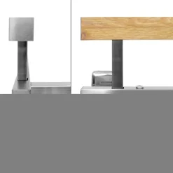 Französischer Balkon Silber 90x128 cm mit 4 Füllelementen, Holzoptik aus Edelstahl-ECD Germany Hot