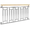 Französischer Balkon Silber 90x156 cm mit 5 Füllelementen, Holzoptik aus Edelstahl-ECD Germany New