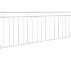 Französischer Balkon Weiß 90x225 cm mit 16 Füllstäben aus pulverbeschichtetem Stahl-ECD Germany Hot