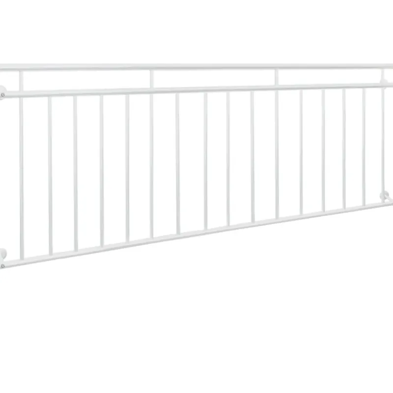 Französischer Balkon Weiß 90x225 cm mit 16 Füllstäben aus pulverbeschichtetem Stahl-ECD Germany Hot